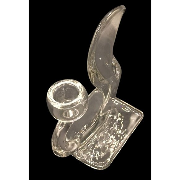 VTG Deco Candlestick Clear Glass USA New Martinsville-Viking #415 Flame Squirrel - Picture 4 of 6